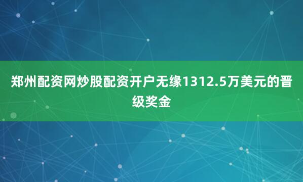 郑州配资网炒股配资开户无缘1312.5万美元的晋级奖金